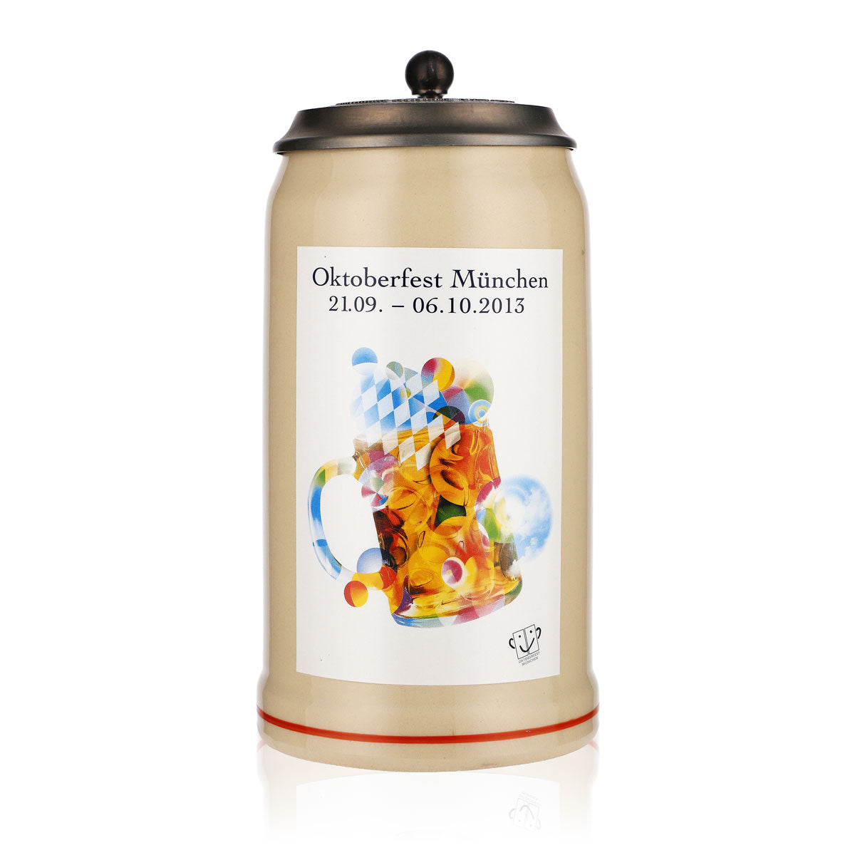 Boccale da birra Rastal in ceramica/argilla Oktoberfest Monaco 2013  Coperchio in peltro