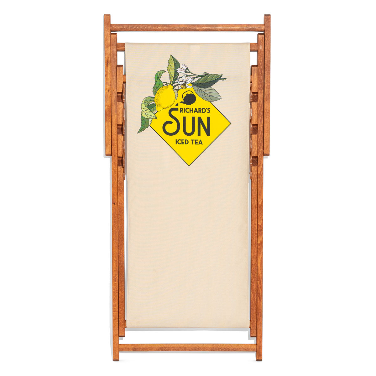 Richards Sun Sedia a sdraio da spiaggia beige gialla pieghevole in legno – Vista 6