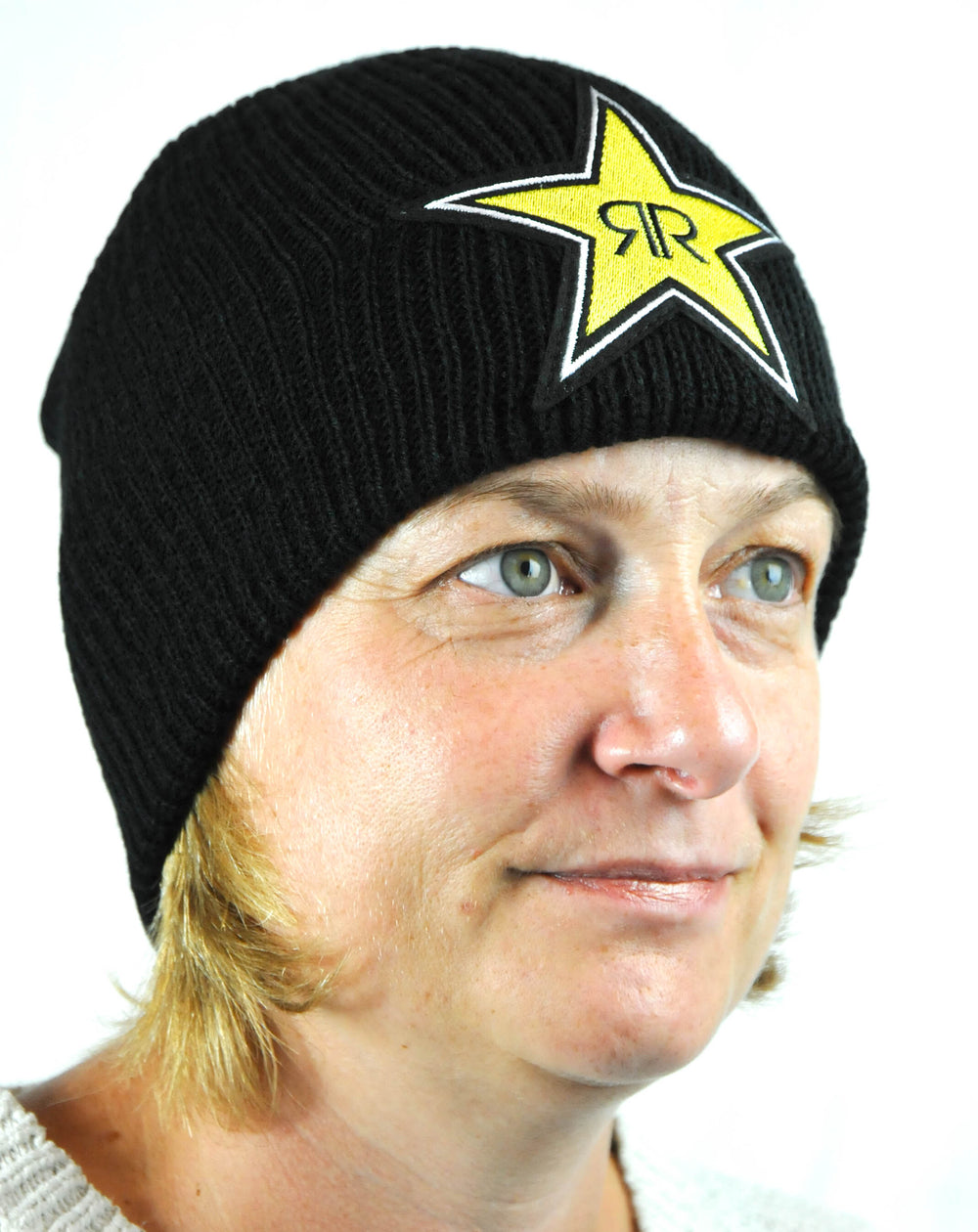 Rockstar Energy Beanie Cappello di lana con logo stampato giallo "Bossi II" nero