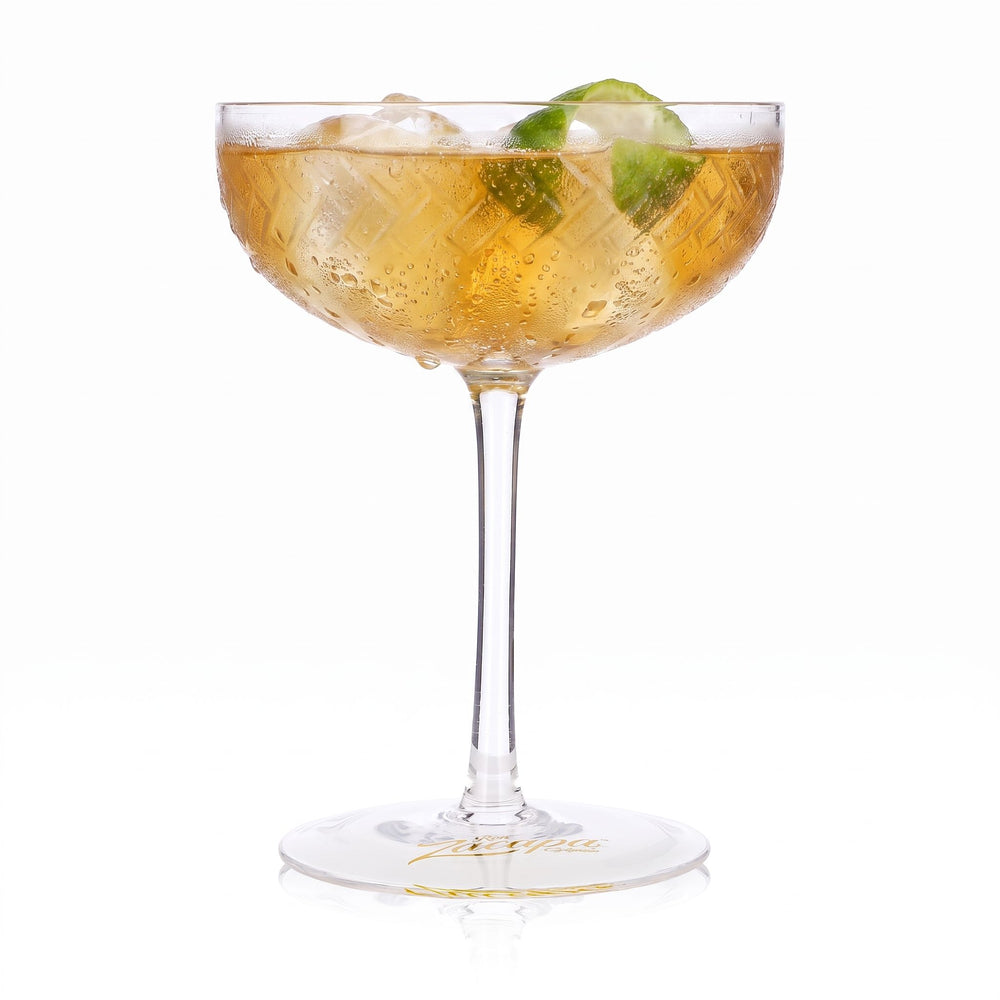 Bicchiere da rum Ron Zacapa da 0,28 l, a calice, con logo giallo