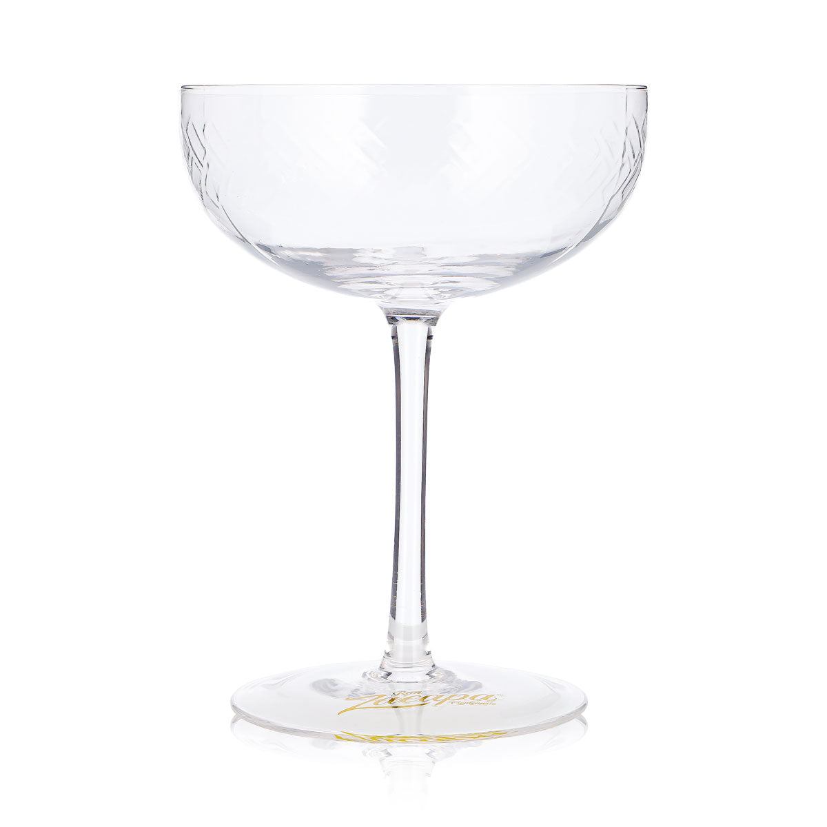 Bicchiere da rum Ron Zacapa da 0,28 l, a calice, con logo giallo – Vista 2