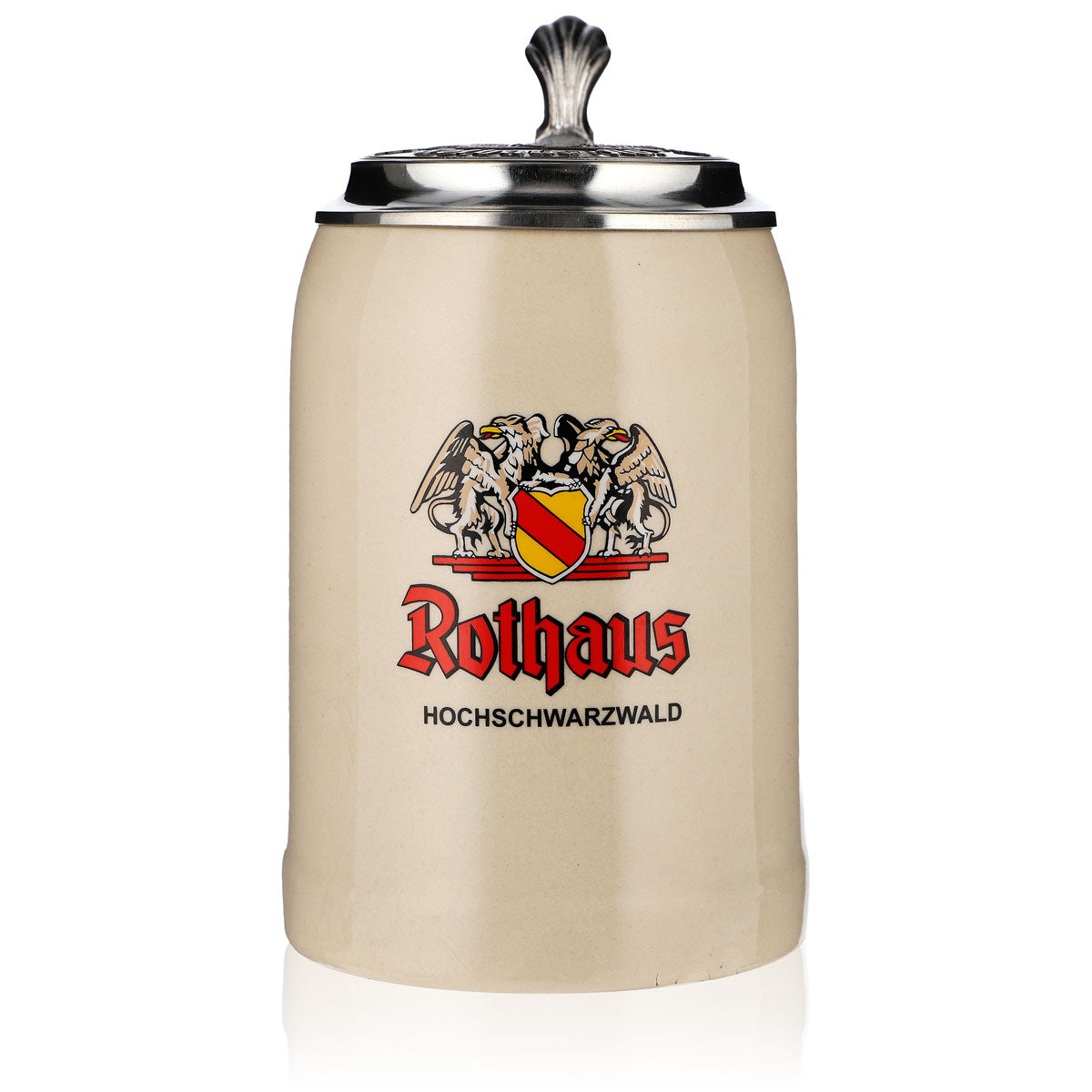 Bicchiere da birra Rothaus 0,5 l Brocca di terracotta con coperchio in peltro Bicchiere da collezione Seidel Rastal