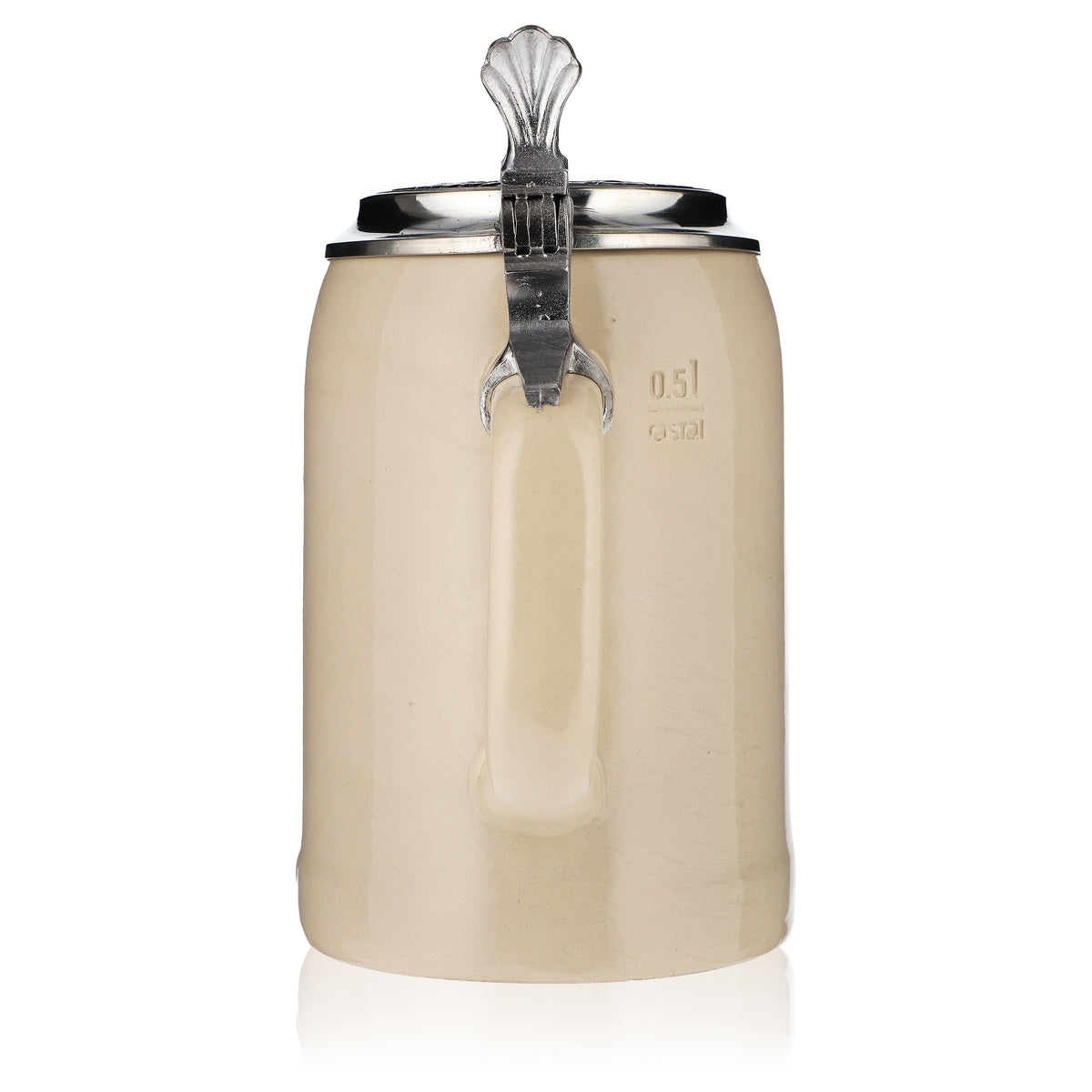 Bicchiere da birra Rothaus 0,5 l Brocca di terracotta con coperchio in peltro Bicchiere da collezione Seidel Rastal – Vista 4