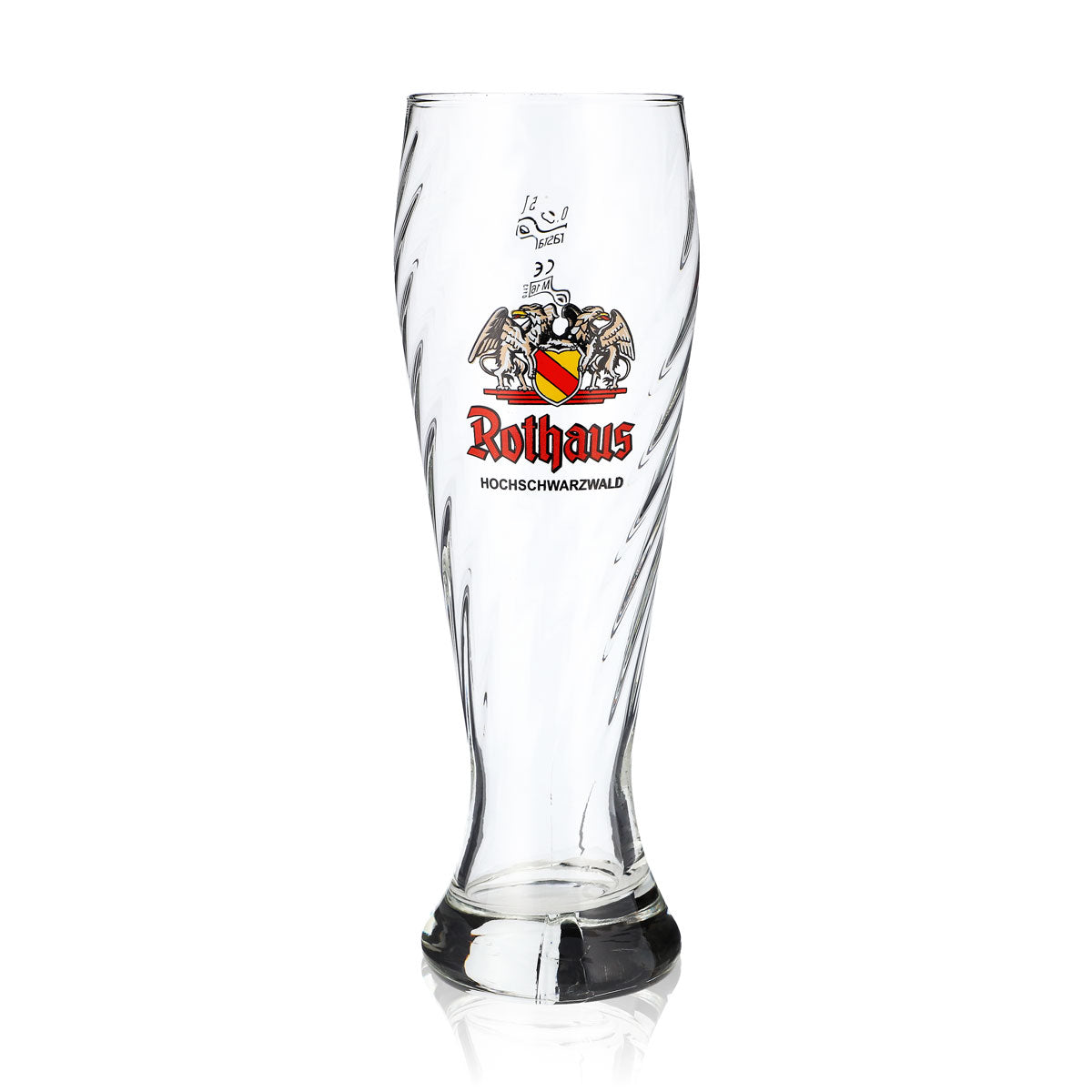 Bicchiere da birra bianca Rothaus 0,5 l, elegante bicchiere sagomato in rilievo calibrato per la ristorazione