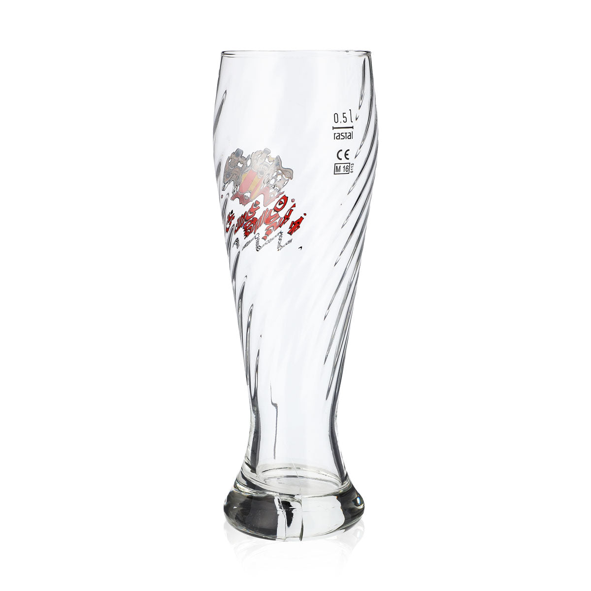 Bicchiere da birra bianca Rothaus 0,5 l, elegante bicchiere sagomato in rilievo calibrato per la ristorazione – Vista 3