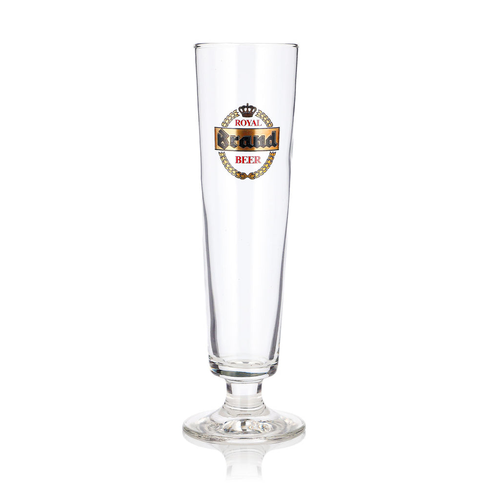 Bicchiere da birra Royal Beer da 0,25 l, a forma di coppa, con logo dorato del marchio