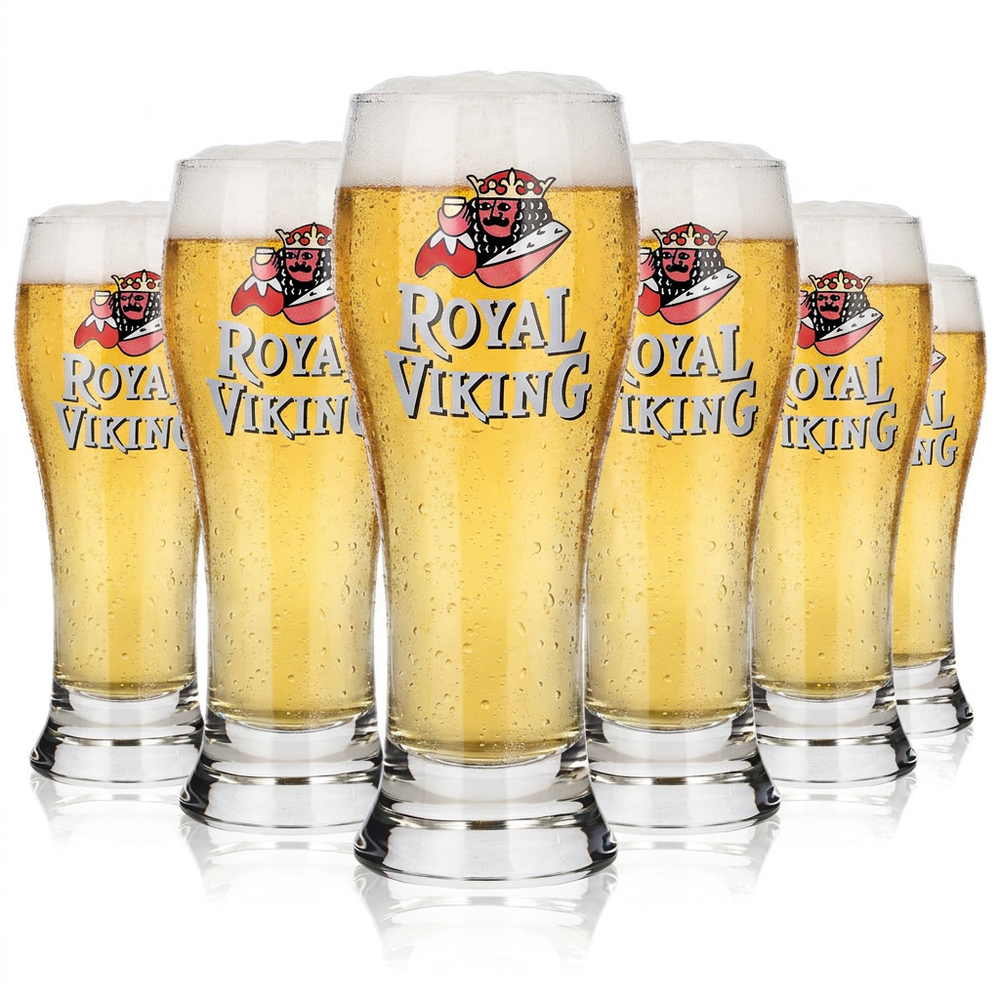 Set da 6 bicchieri da birra Royal Viking da 0,33 l, bicchiere da birra con logo retrò Durobor, bicchiere da collezione