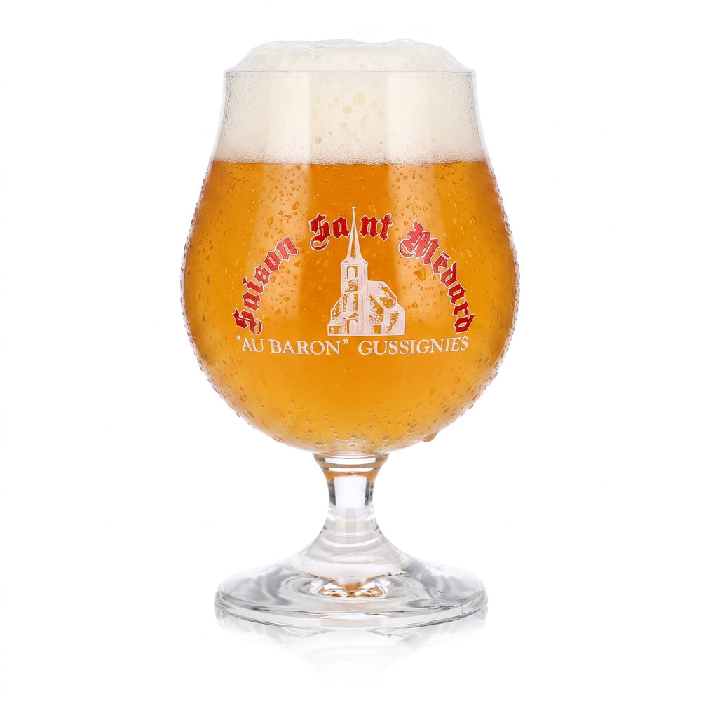 Bicchiere da birra stagionale Saint Médard da 0,49 l, modello a tulipano, Au Baron, Gussignies, Durobor