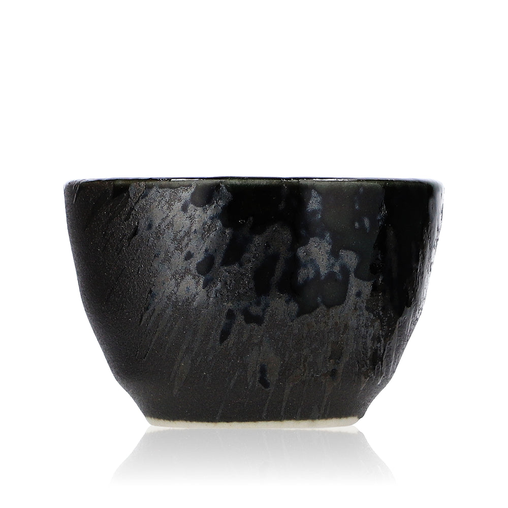 Bicchiere da sake 0,03 l Bicchierino da liquore Stamper Bicchiere basso Nero Ceramica