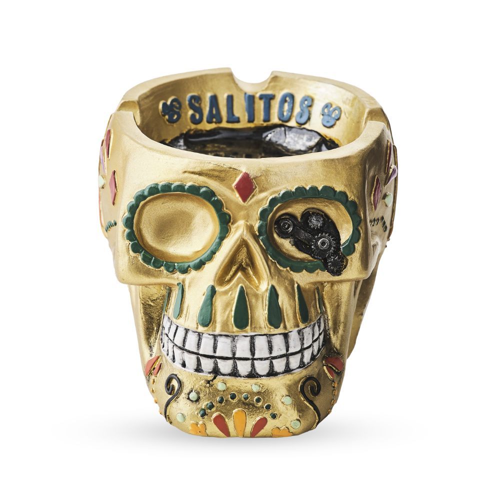 Salitos Posacenere Oro Teschio Skull Ashtray per bar e birrerie