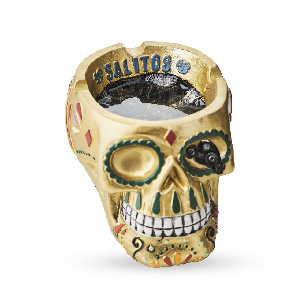 Salitos Posacenere Oro Teschio Skull Ashtray per bar e birrerie – Vista 3