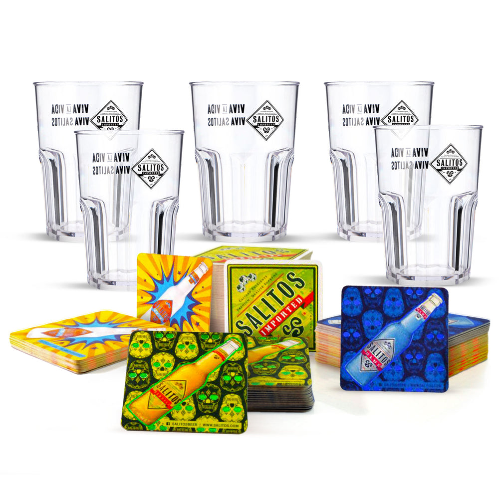 Set Salitos Bar Bundle I composto da 5 bicchieri Salitos da 0,4 l e 100 sottobicchieri