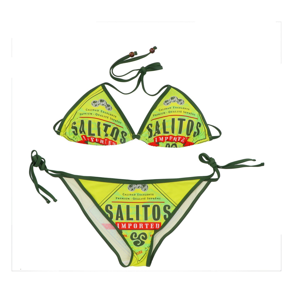 Salitos Costume da bagno bikini Costumi da bagno Abbigliamento da spiaggia Donna Taglia 38 verde/giallo