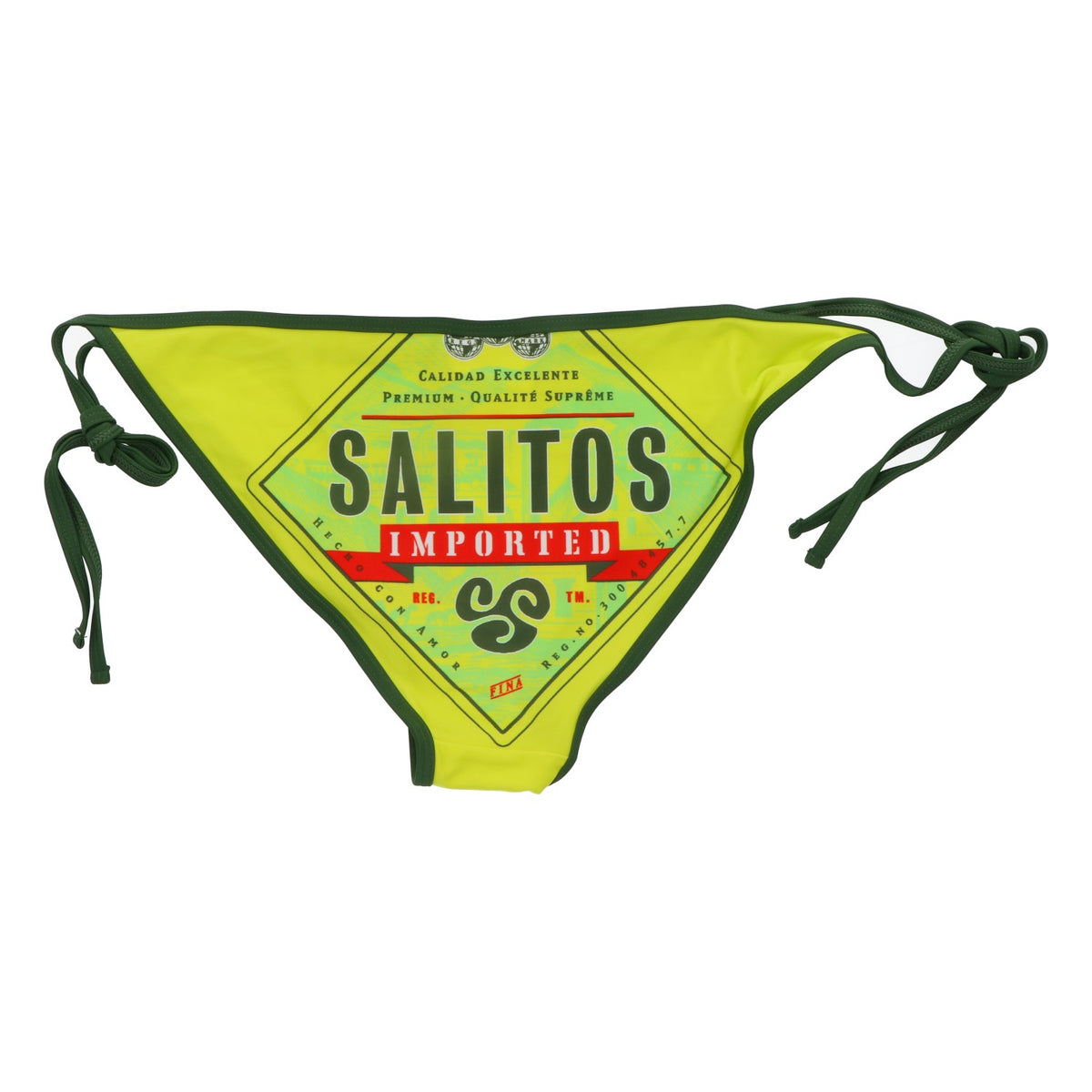 Salitos Costume da bagno bikini Costumi da bagno Abbigliamento da spiaggia Donna Taglia 38 verde/giallo – Vista 2
