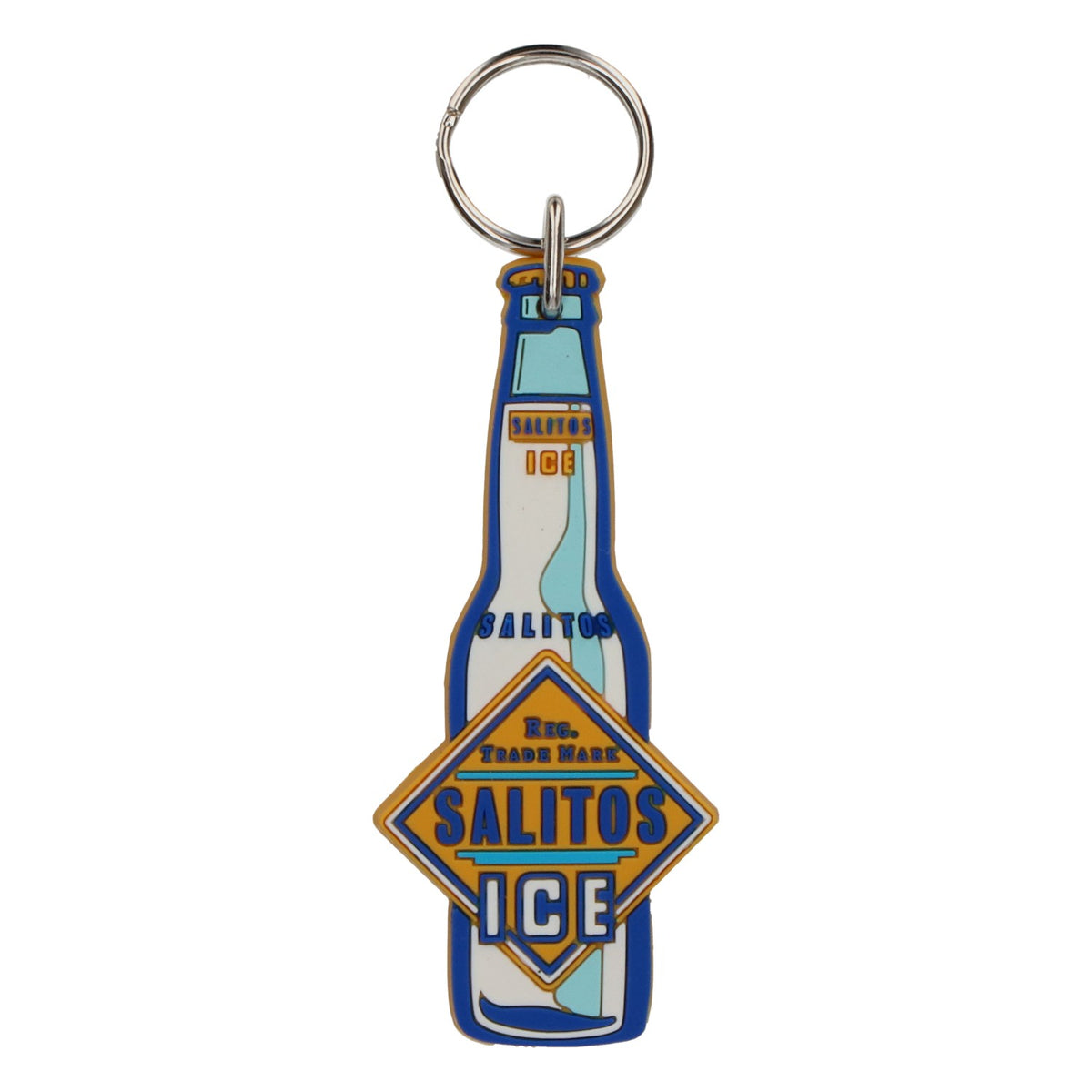 Portachiavi Salitos a forma di bottiglia di birra ICE, nuovo, in gomma, blu – Vista 2