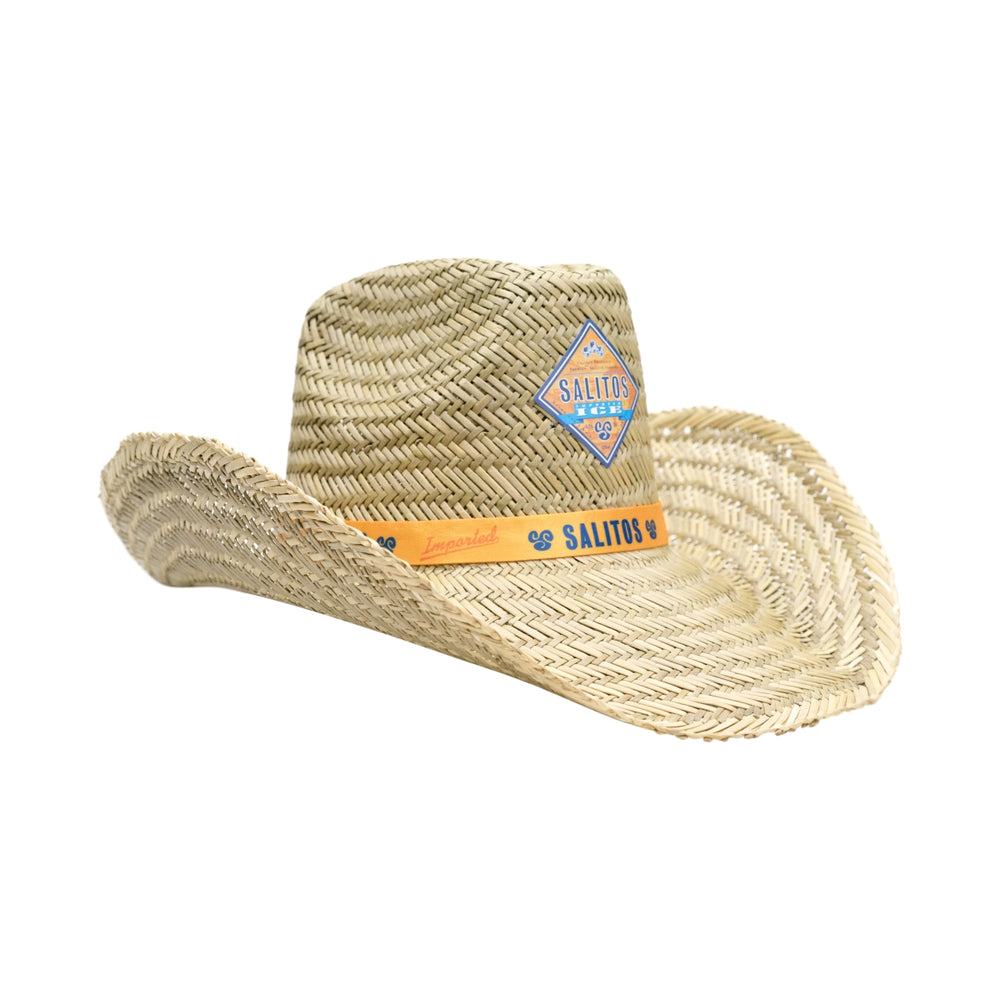 Cappello di paglia Salitos con nastro arancione Cappellino estivo Cowboy Ombra Beach Party