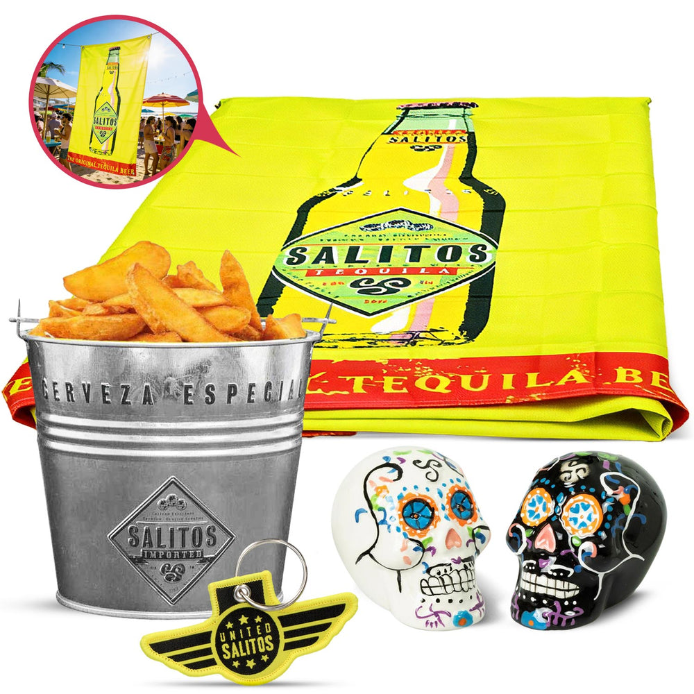 Set Salitos Fan Bundle I composto da mini secchiello sale e pepe, banner e ciondolo