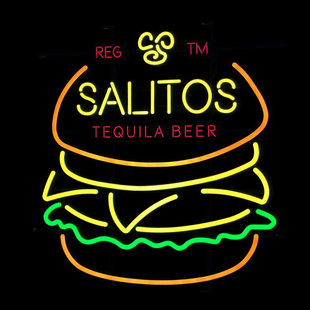 Insegna luminosa Salitos LED Neon Sign Burger Indoor Dimmerabile Display Decorativo – Vista 2