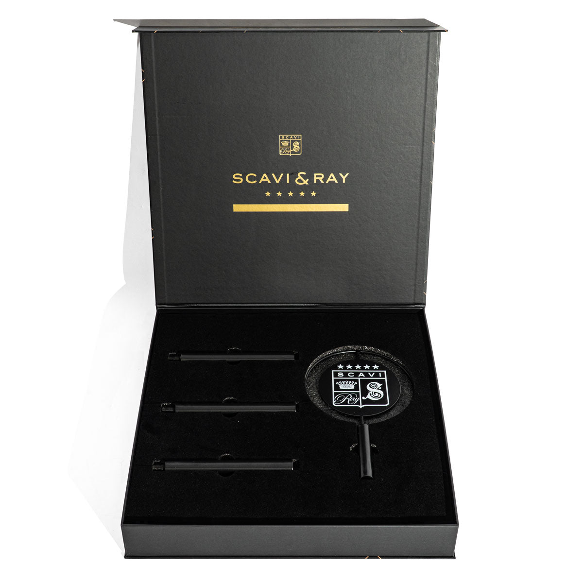 Scavi & Ray Bicchieri da spumante in legno nero 12 bicchieri con supporto Serving Tree – Vista 5