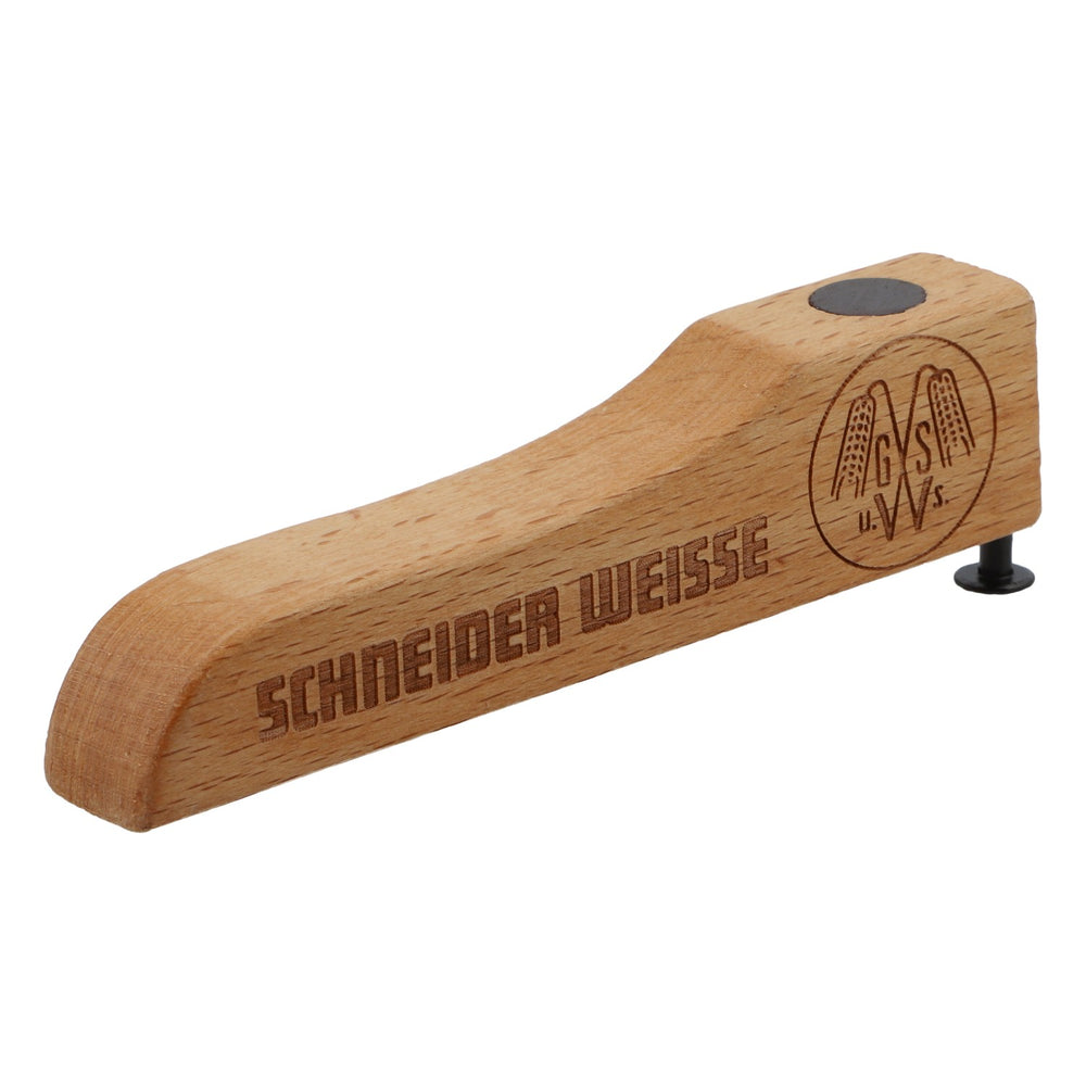 Schneider Weisse: apribottiglie per birra bianca in legno con chiodo e magnete