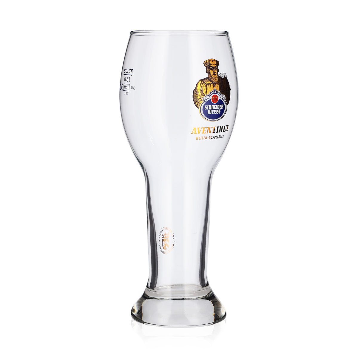 Bicchiere da birra Schneider Weisse da 0,5 l, bicchiere da birra di frumento, forma bombata, Aventinus Sahm – Vista 2