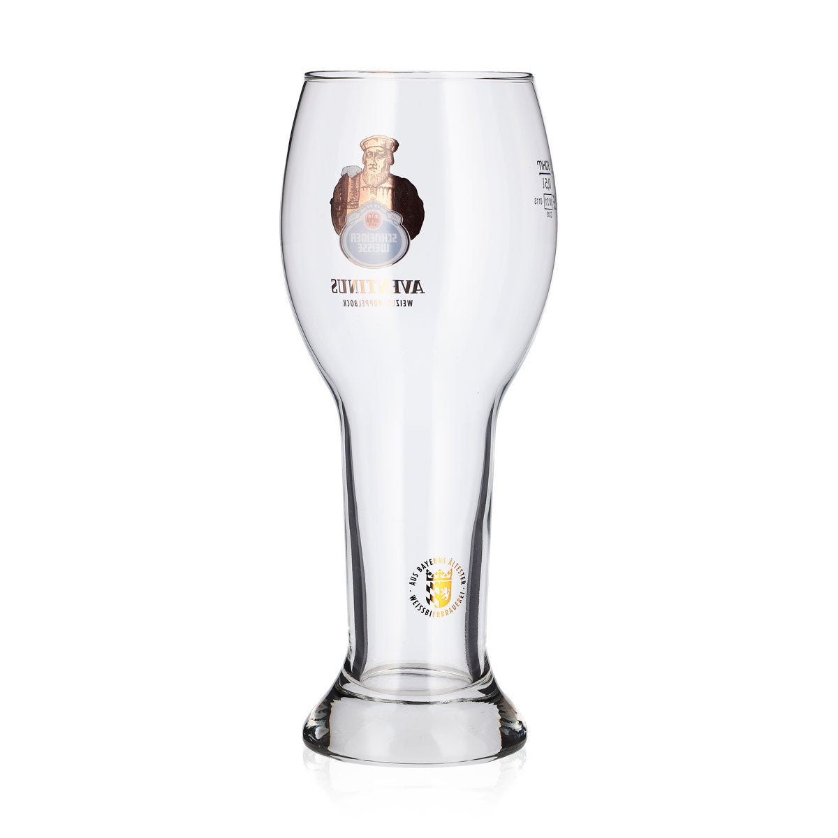 Bicchiere da birra Schneider Weisse da 0,5 l, bicchiere da birra di frumento, forma bombata, Aventinus Sahm – Vista 4
