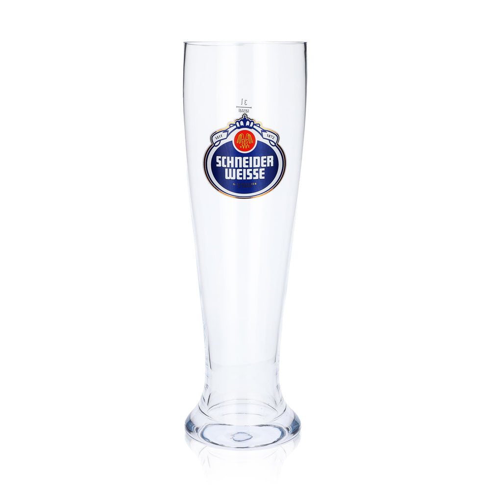 Bicchiere da birra Schneider Weisse da 3 l, bicchiere da birra bianca XXL, bicchiere da birra di frumento, bicchiere da birra di frumento