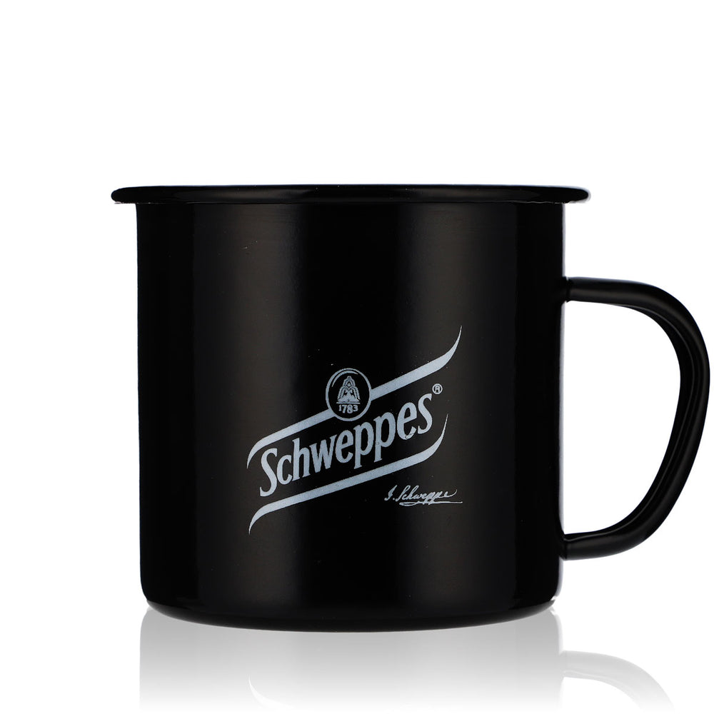 Schweppes Softdrink tazza smaltata Moskow Mule 0,5 l tazza in metallo nera