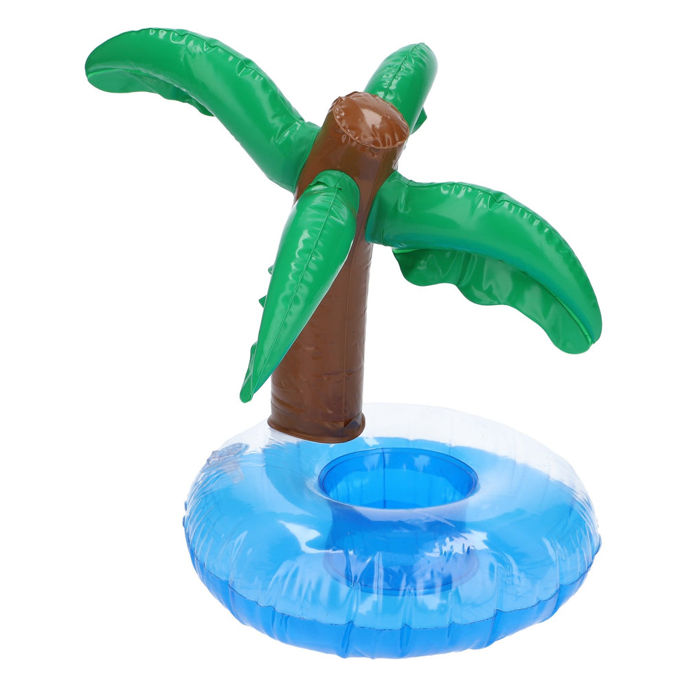 Portabevande galleggiante gonfiabile Palma Gadget da piscina Blu