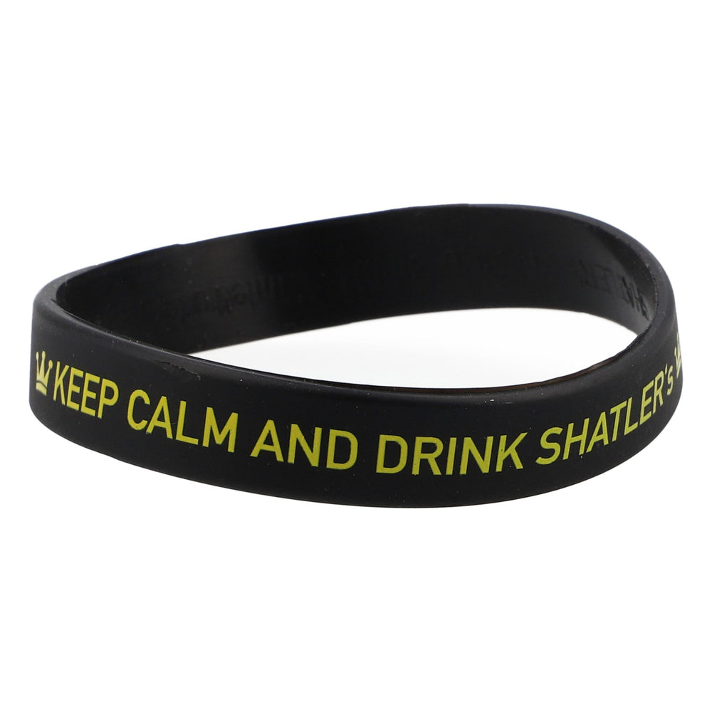 Braccialetto Shatler Braccialetto dell'amicizia in gomma nero "Keep calm and drink Shatler´s"