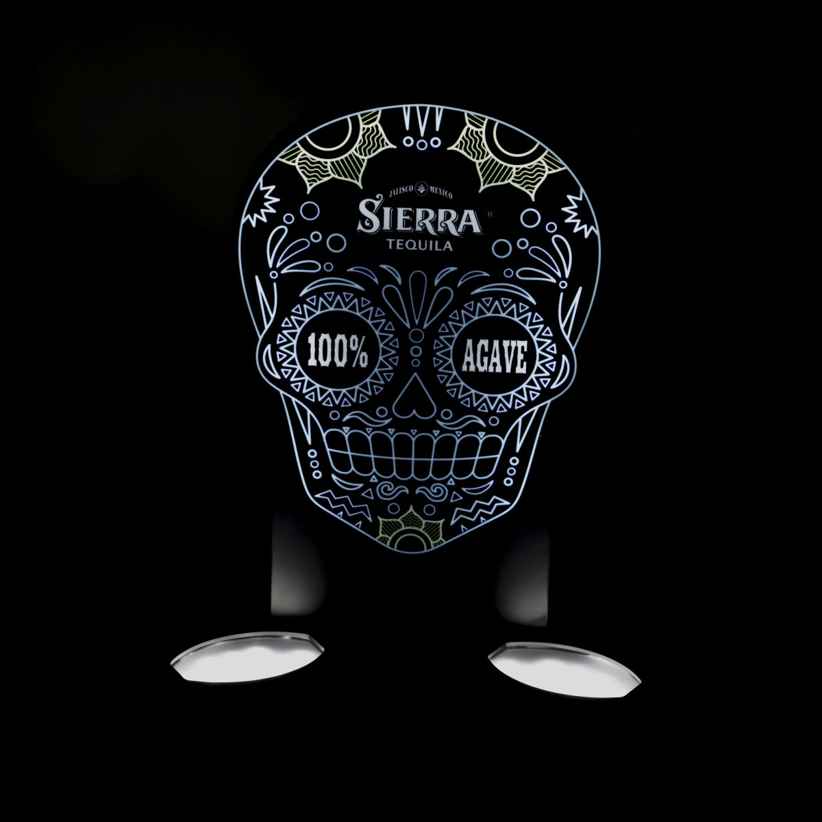 Sierra Tequila LED Glorifier per 2 bottiglie Insegna luminosa Pubblicità Teschio – Vista 3