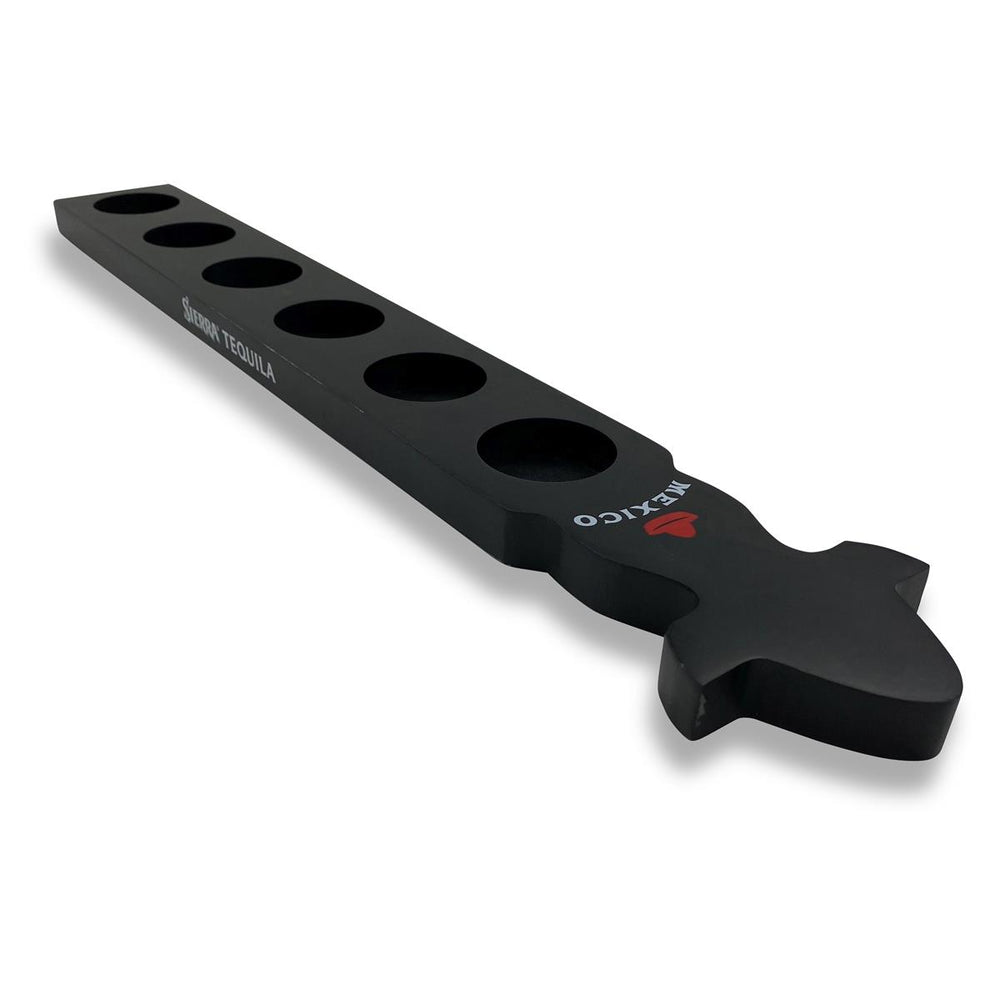 Sierra Tequila Shotmeter Vassoio da portata nero in vero legno