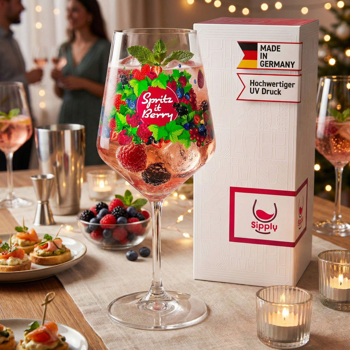 Bicchiere da aperitivo Sipply Summer Vibes con scritta Spritz it Berry 0,5 l – Vista 2
