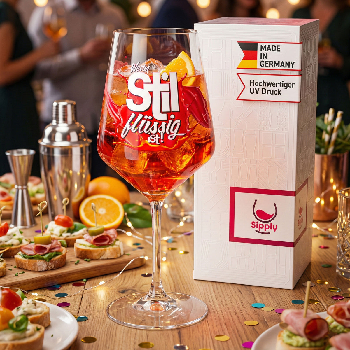 Bicchiere da aperitivo Sipply Summer Vibes con scritta Quando lo stile è liquido! 0,5 l – Vista 2