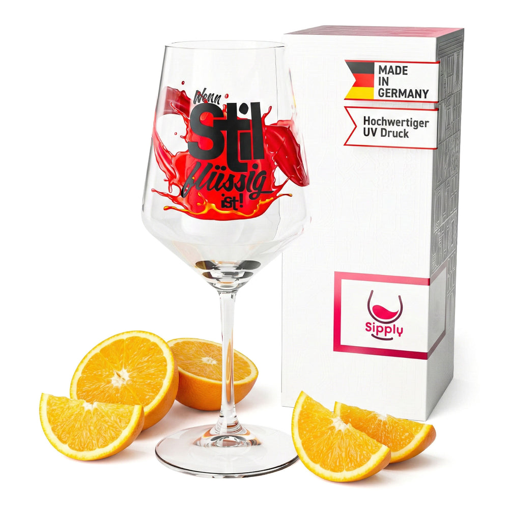 Bicchiere da aperitivo Sipply Summer Vibes con scritta Quando lo stile è liquido! 0,5 l