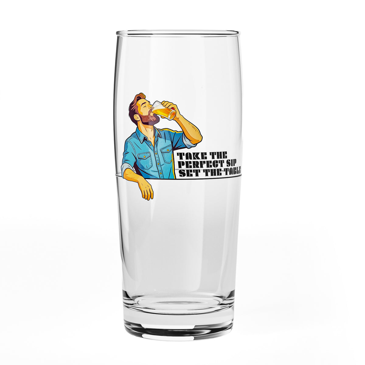 Bicchiere da birra Sipply SETTING THE TABLE Take the Perfect SIP Willibecher 0,5 l - La divertente tendenza dei social media – Vista 2
