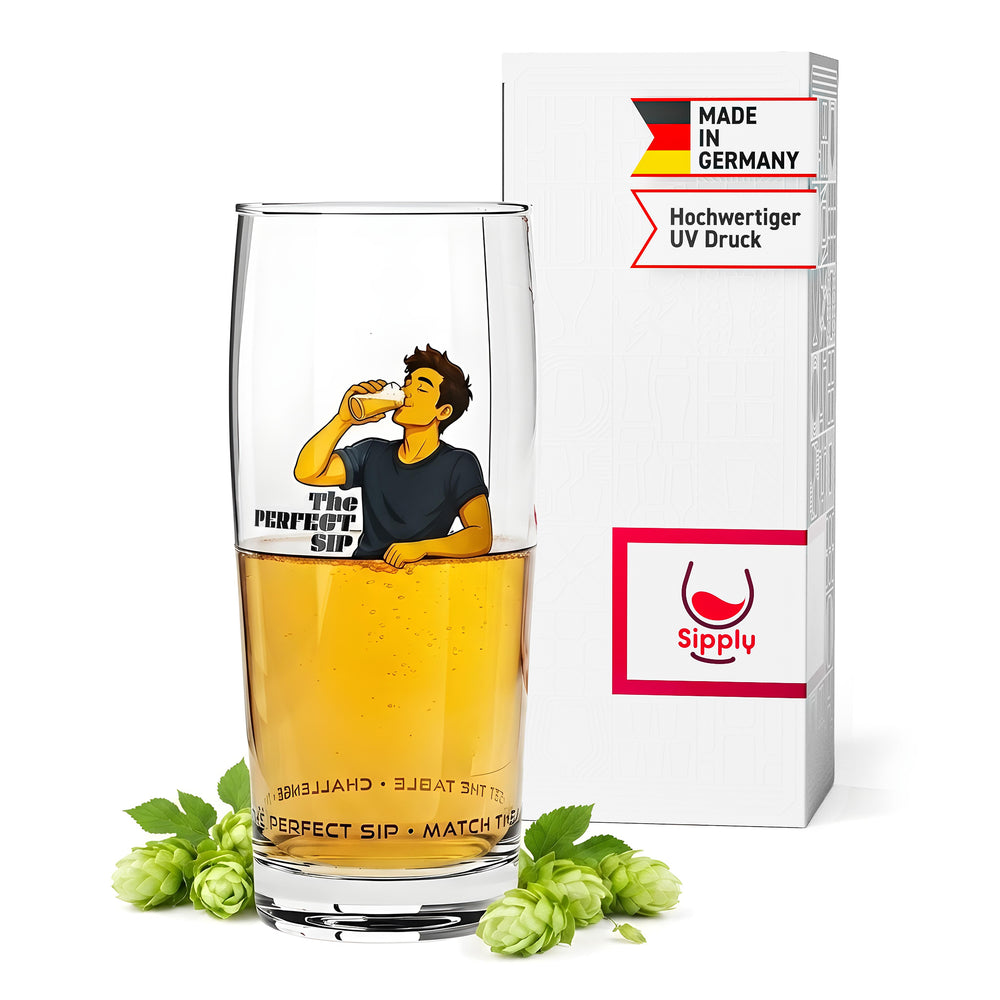 Bicchiere da birra Sipply SETTING THE TABLE The Perfect SIP Willibecher 0,5 l - La divertente tendenza dei social media