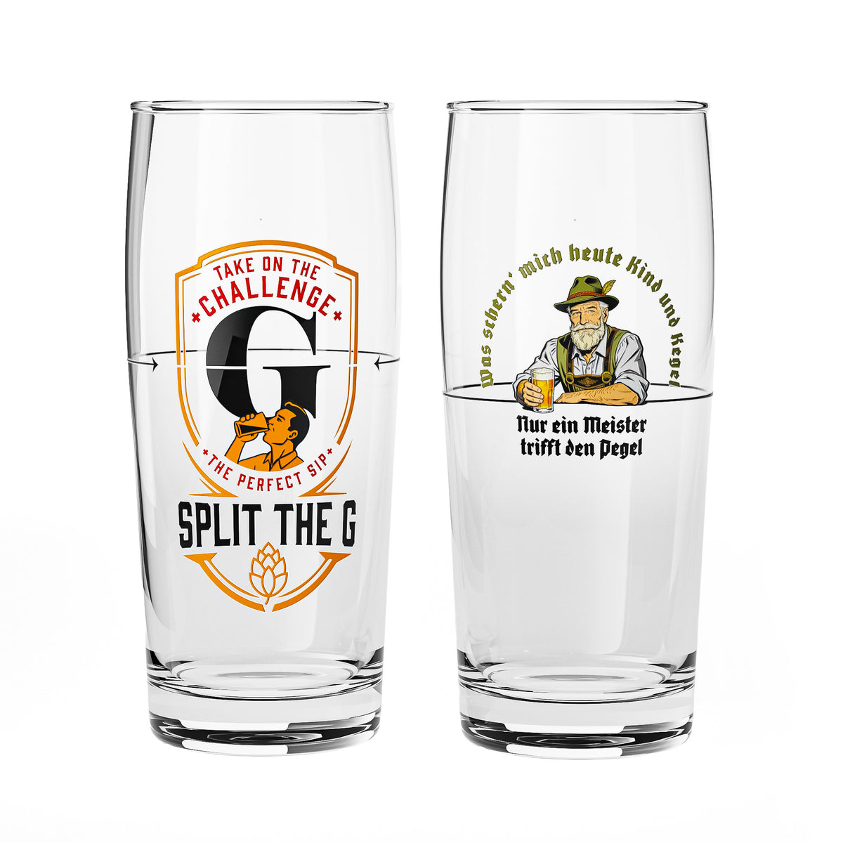 Bicchiere da birra Sipply SPLIT THE G meets SETTING THE TABLE, set da 2 pezzi, bicchieri Willi da 0,5 l – Vista 2