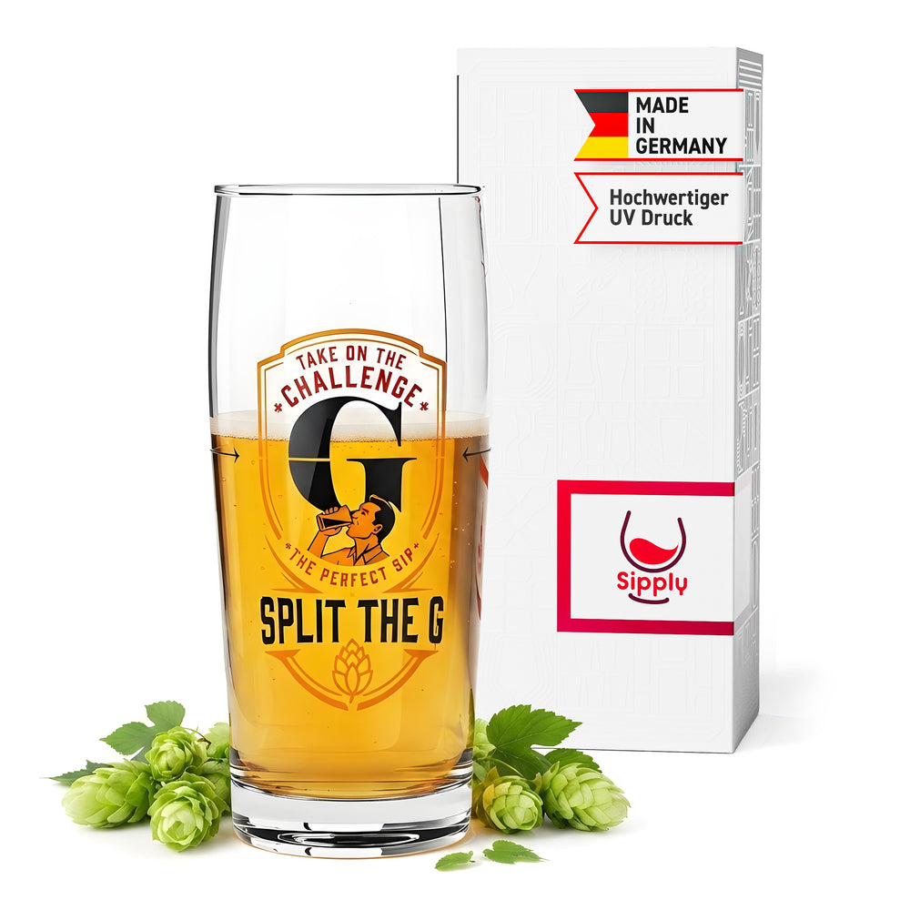 Bicchiere da birra Sipply SPLIT THE G Take on the Challenge Willibecher 0,5 l - La divertente tendenza sui social media