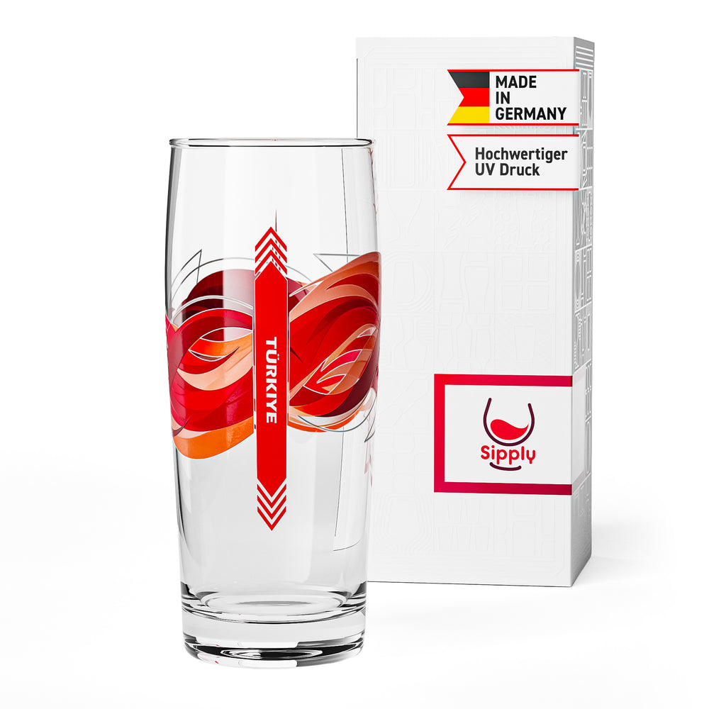 Bicchiere da birra Sipply Willibecher da 0,5 l con la bandiera della Turchia