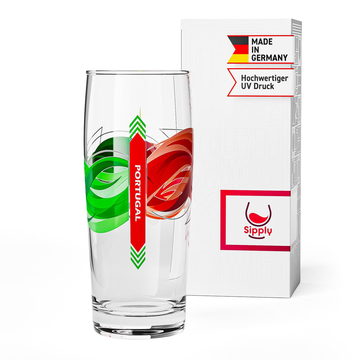 Bicchiere da birra Sipply Willibecher 0,3l con la bandiera del tuo paese Portogallo