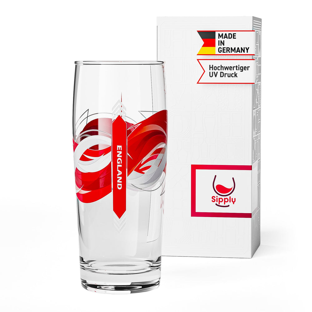 Sipply Bicchiere da birra Willibecher 0,3l con la bandiera del tuo paese Inghilterra