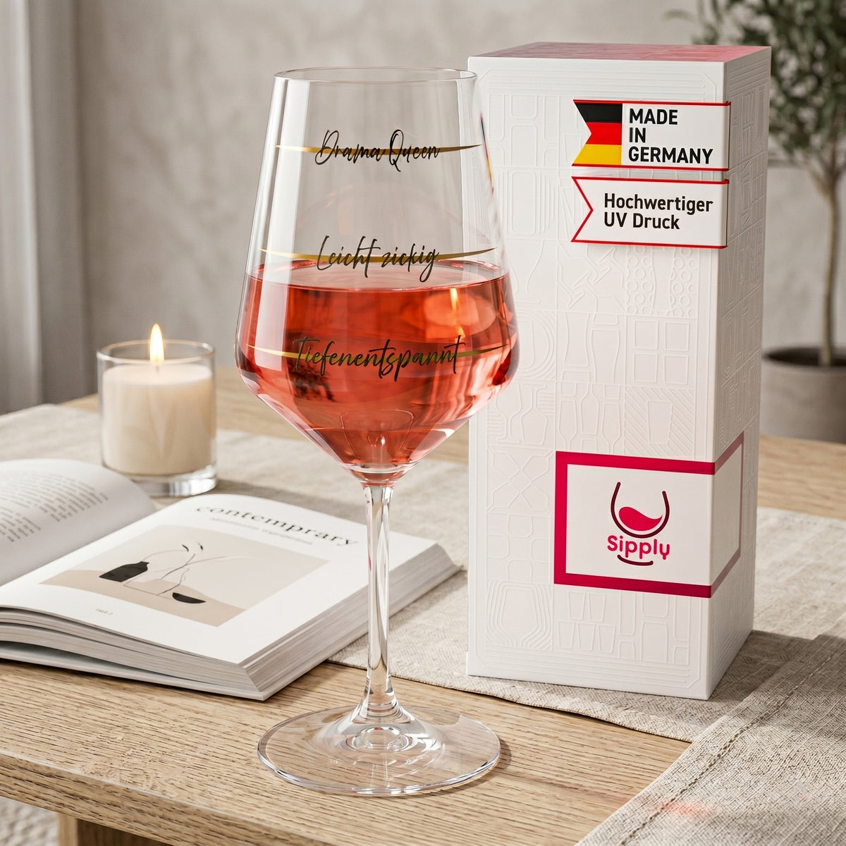 Bicchiere da vino Sipply con la scritta "Drama Queen", 0,5 l – Vista 3