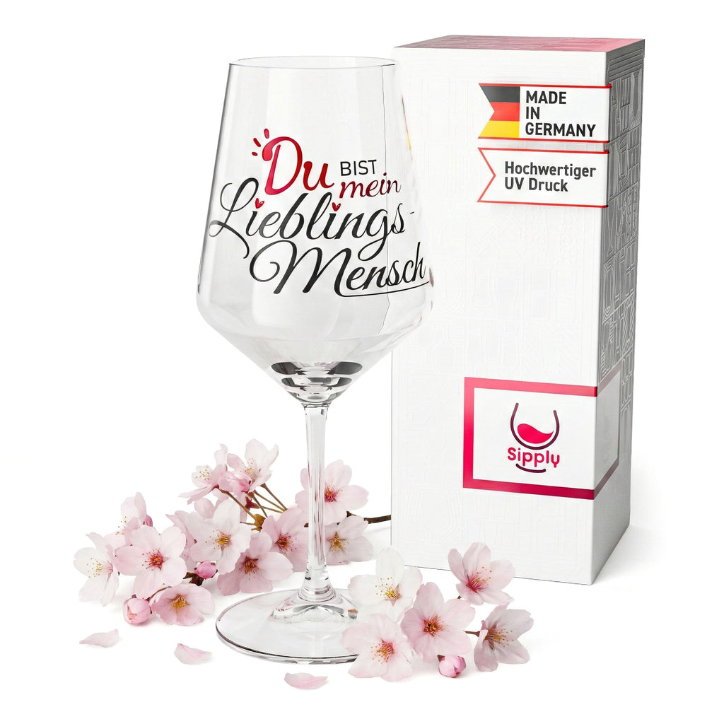 Bicchiere da vino Sipply con scritta "Du bist mein Lieblingsmensch" (Sei la mia persona preferita) 0,5 l
