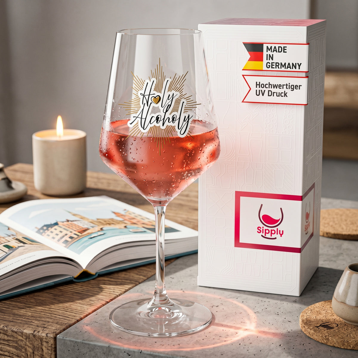 Bicchiere da vino Sipply con la scritta «Holy Alcoholy», 0,5 l – Vista 3