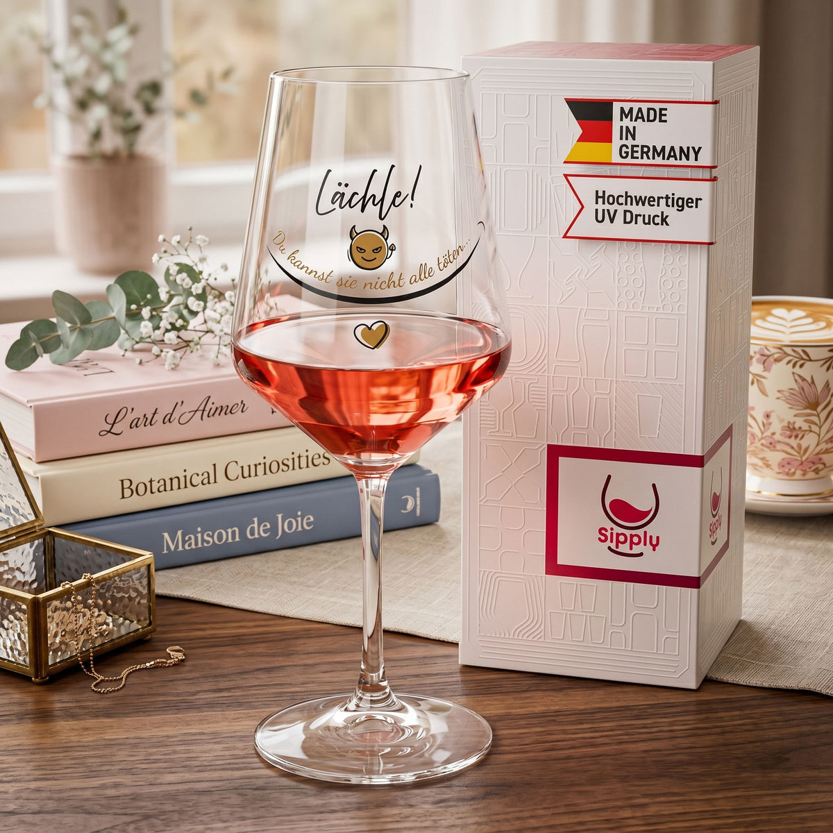 Bicchiere da vino Sipply con la scritta «Sorridi! Non puoi ucciderli tutti…» 0,5 l – Vista 3