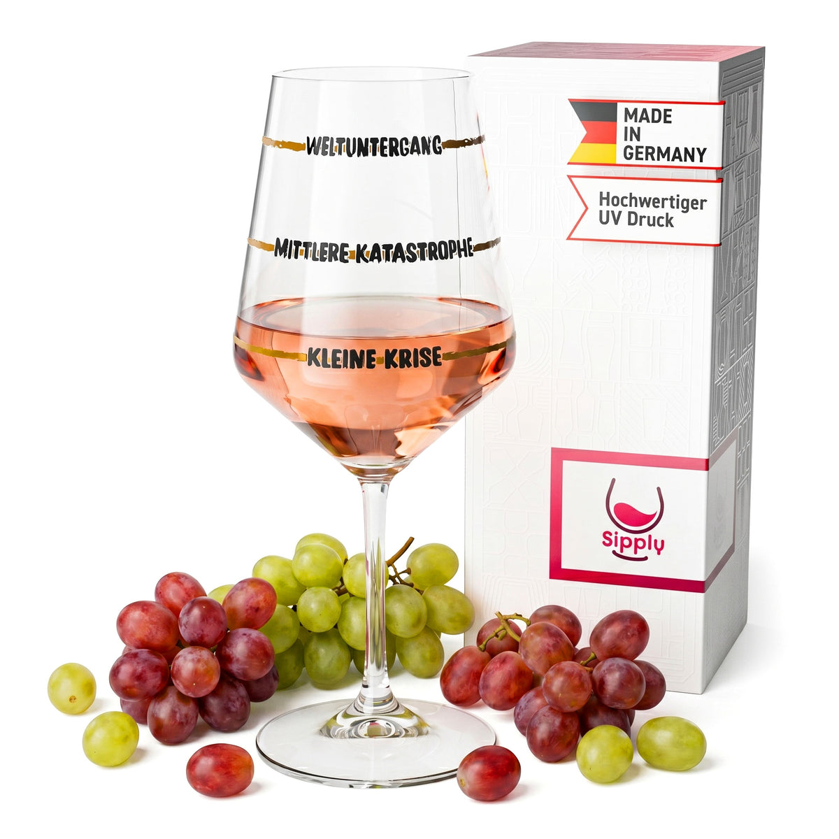 Bicchiere da vino Sipply con scritta «La fine del mondo», 0,5 l