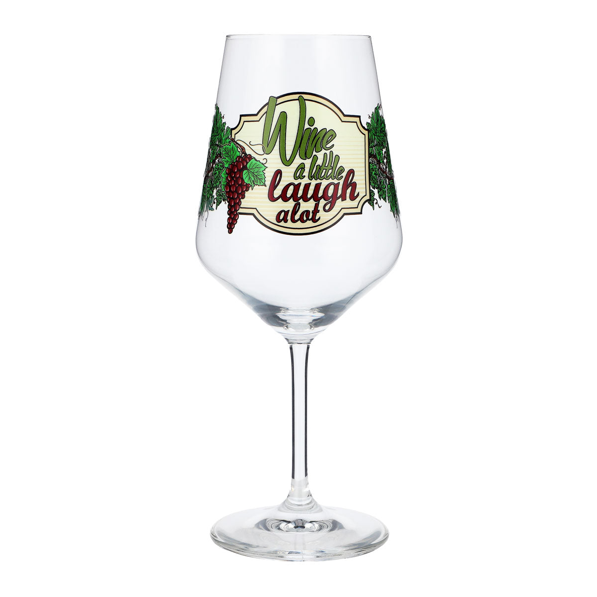 Bicchiere da vino Sipply con scritta Wine a little laugh a lot 0,5 l – Vista 5