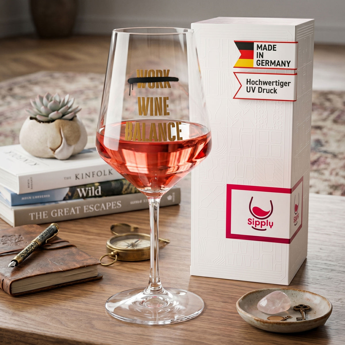 Bicchiere da vino Sipply con la scritta «Work Wine Balance», 0,5 l – Vista 3
