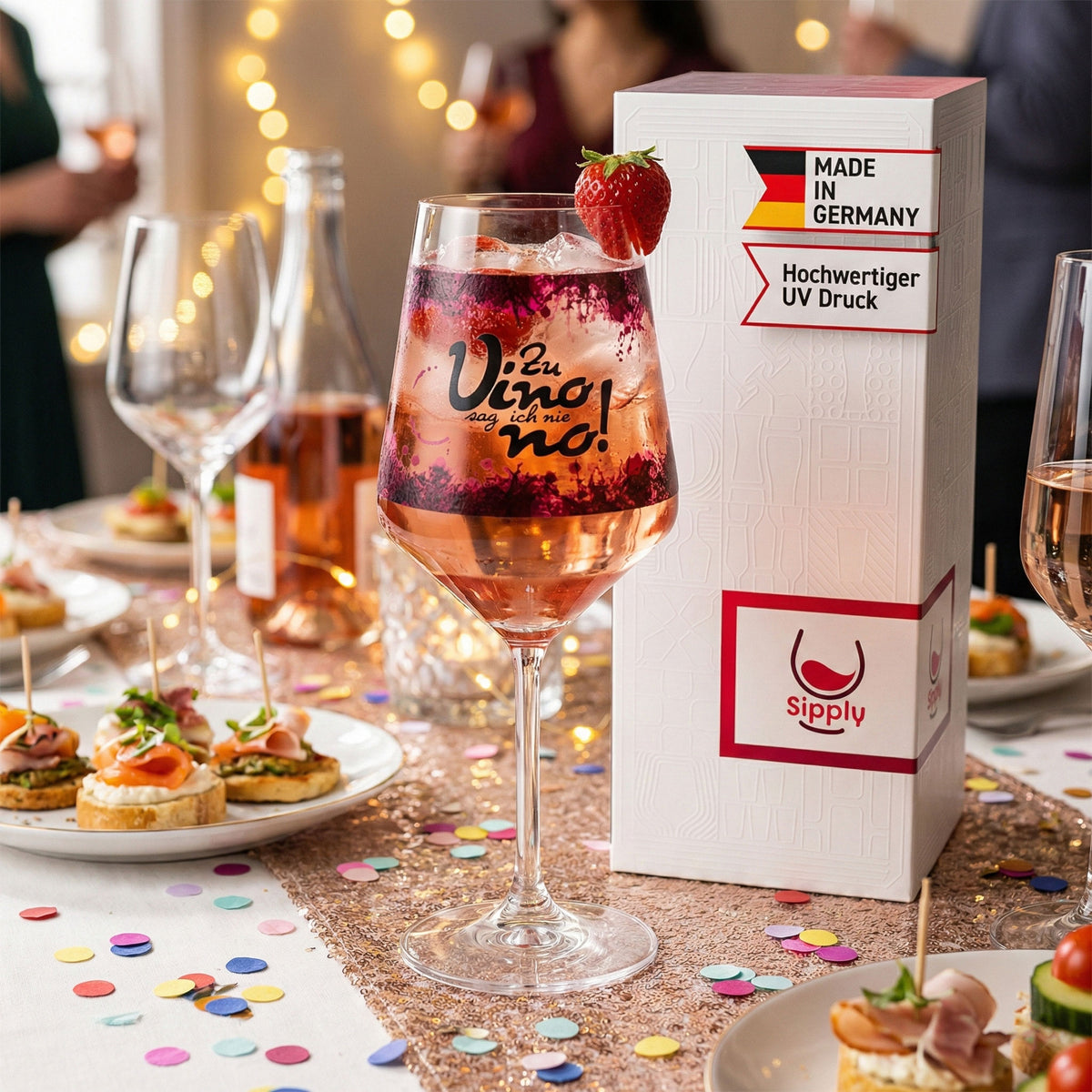 Bicchiere da vino Sipply con scritta "Zu Vino sag ich nie no!" (Non dico mai no al vino!) 0,5 l – Vista 2